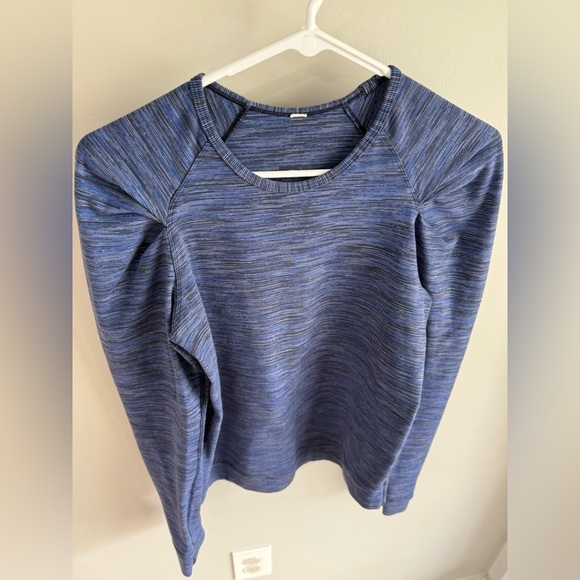 Lululemon Lab City Long Sleeve Puff Shoulder Pullover - Space Dye Blue - Small - Picture 7 of 14